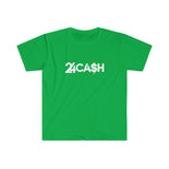 24CA$H Logo Adult Tee (Horizontal Light Logo / Unisex Softstyle T-Shirt) - 24CA$H